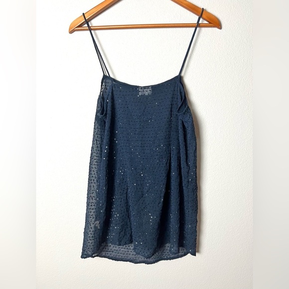 Intimately Free People Sequin Cami Top Dark Navy Size Medium bohemian glam Vegas - Picture 1 of 6